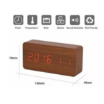 AK82 Reloj despertador tipo madera LED rectangula moderno (18)